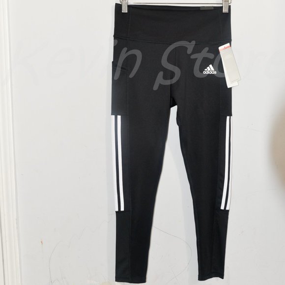 NWT BLACk adidas‎ Ladies' 3-Stripe Tight with Mesh - Picture 6 of 10